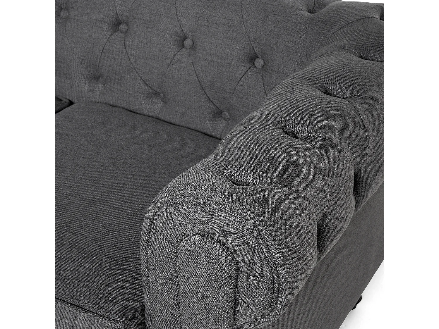 Ensemble de salon CHESTERFIELD Tissu Gris 4 places