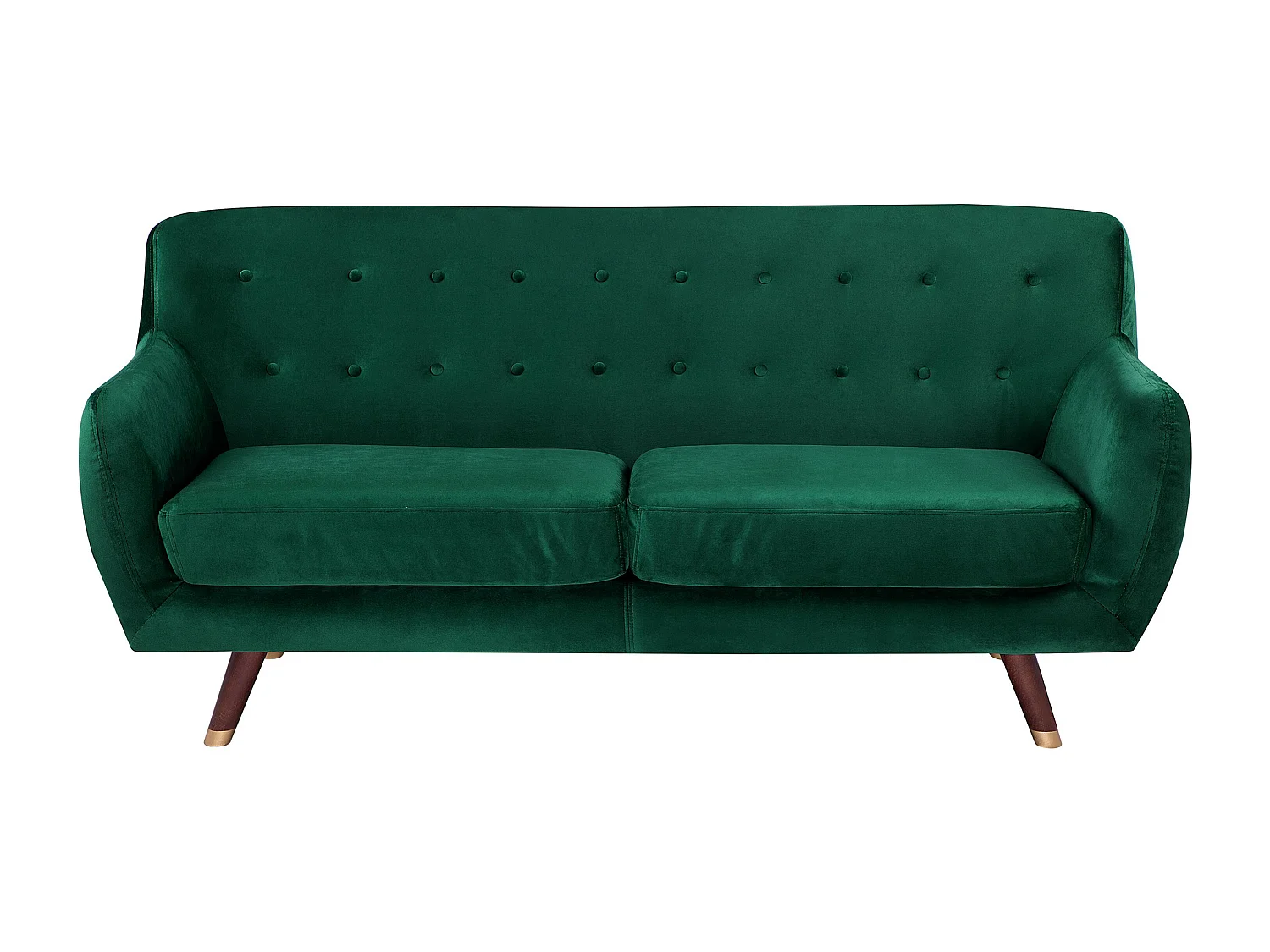 Ensemble canapés et fauteuil en velours vert émeraude 6 places BODO