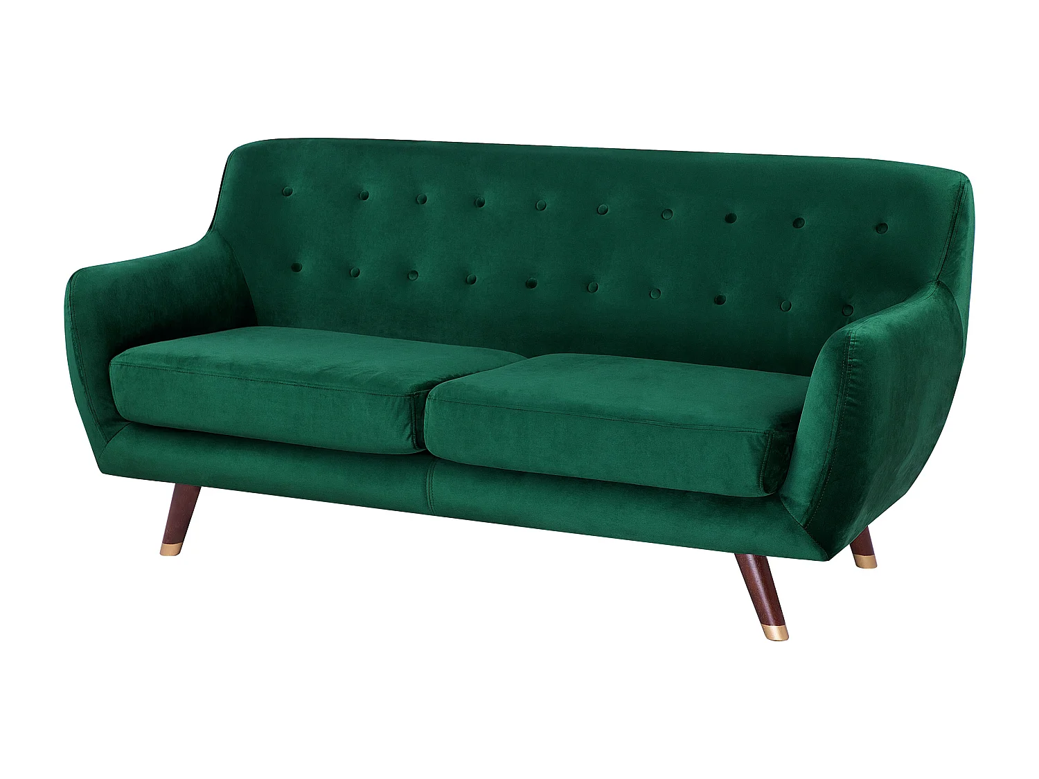 Ensemble canapés et fauteuil en velours vert émeraude 6 places BODO