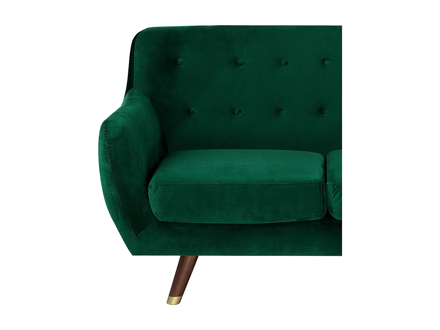 Ensemble canapés et fauteuil en velours vert émeraude 6 places BODO