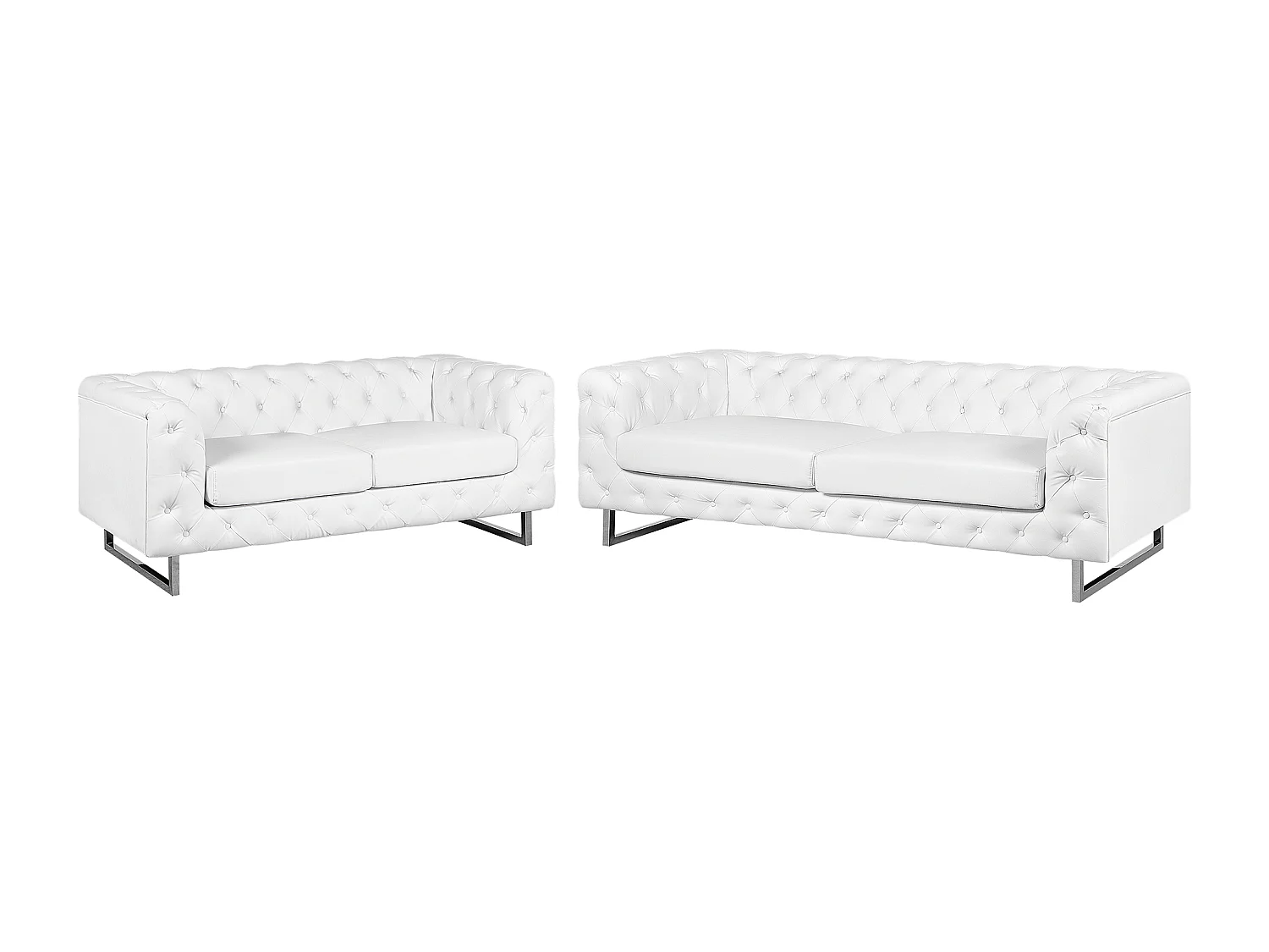Ensemble de salon VISSLAND Cuir PU Blanc 5 places