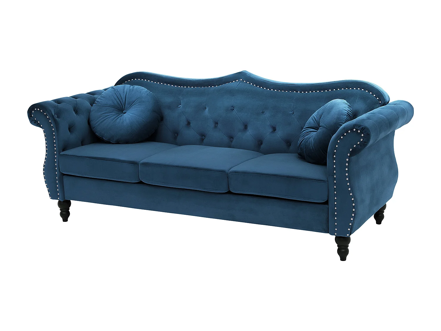 Conjunto de sala de estar SKIEN Veludo Azul marinho 5 lugares