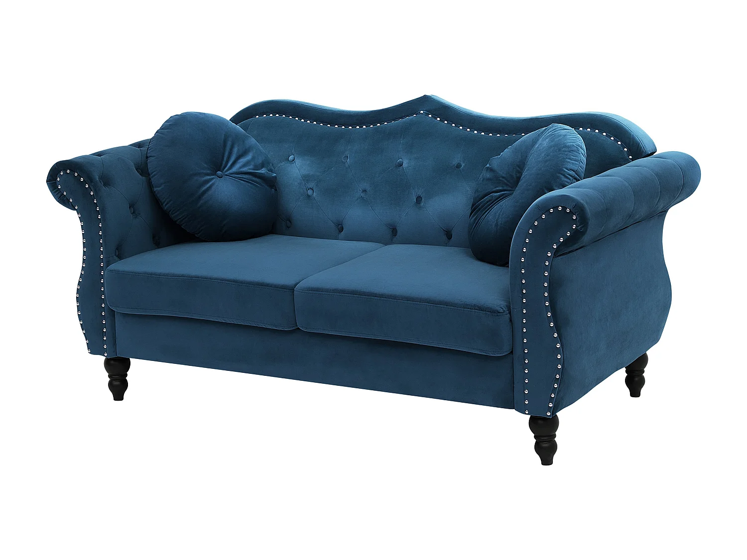 Conjunto de sala de estar SKIEN Veludo Azul marinho 5 lugares