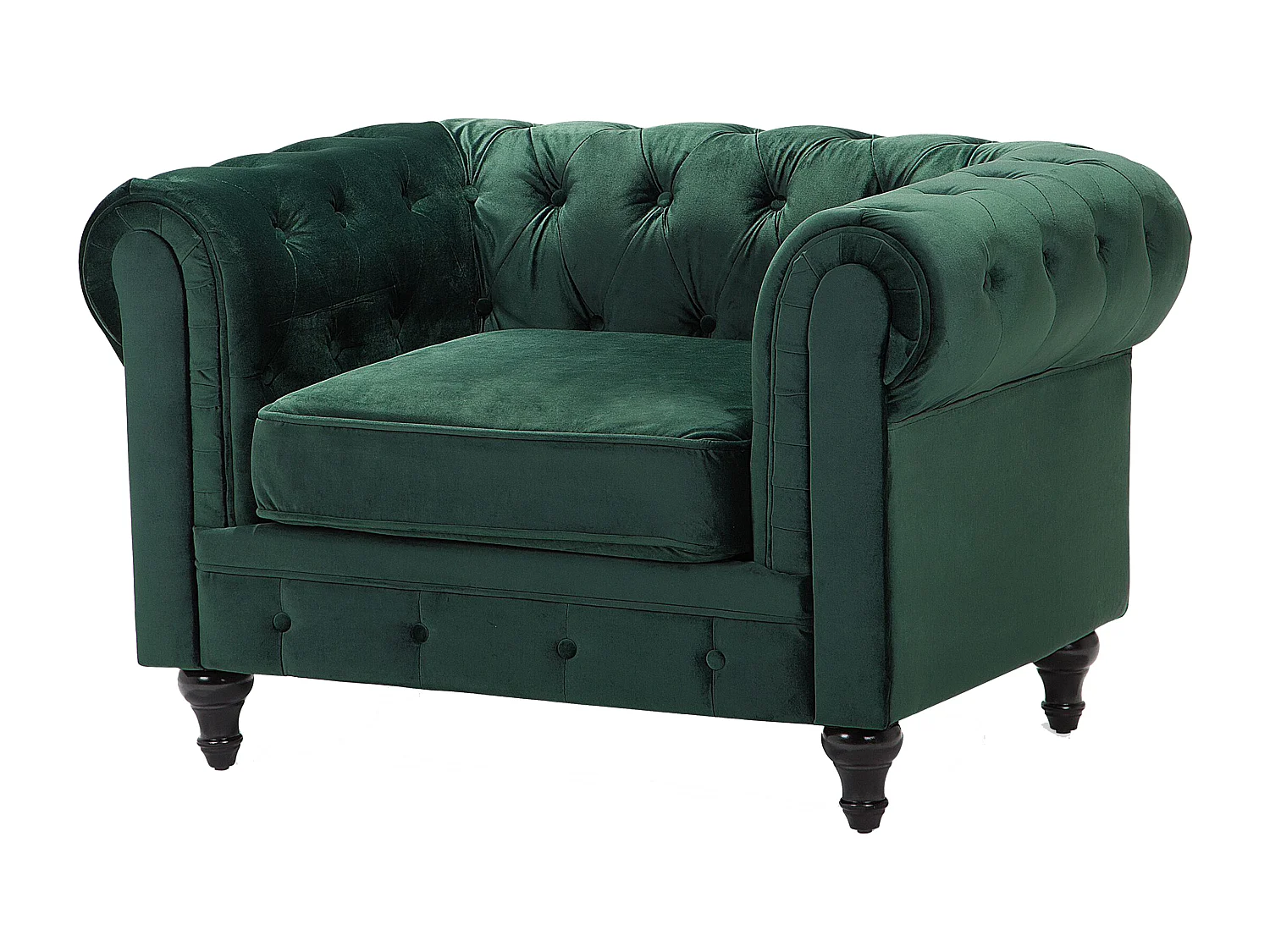 Bankenset CHESTERFIELD Fluweel Smaragdgroen 4-zitter