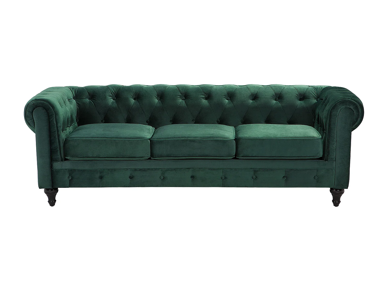 Bankenset CHESTERFIELD Fluweel Smaragdgroen 4-zitter