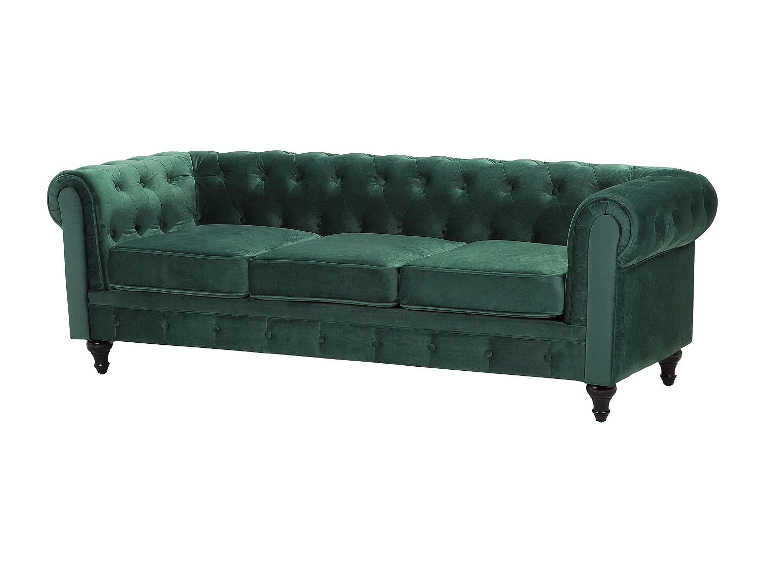 Bankenset CHESTERFIELD Fluweel Smaragdgroen 4-zitter