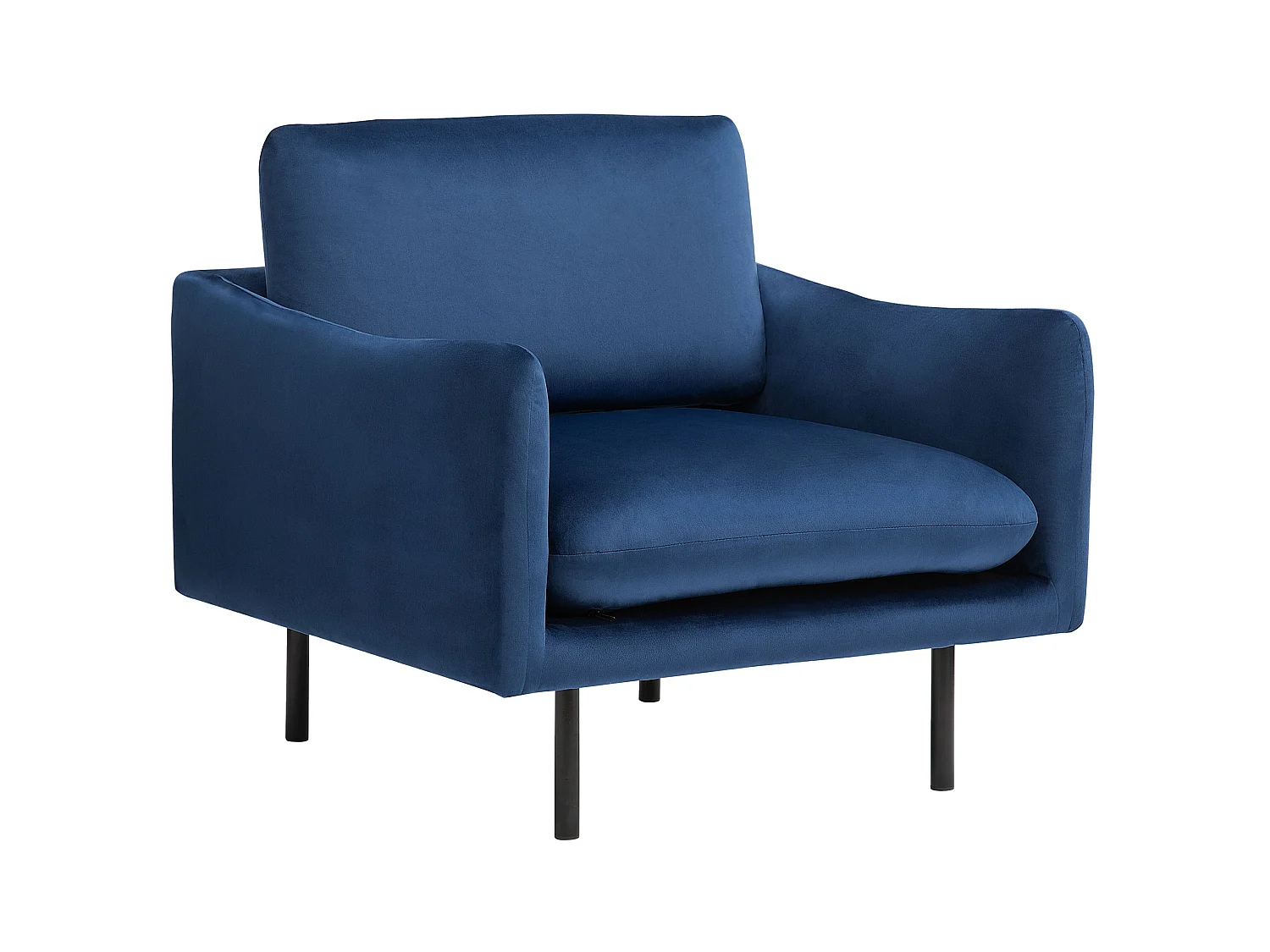 Ensemble canapé et fauteuil en velours bleu foncé 4 places VINTERBRO