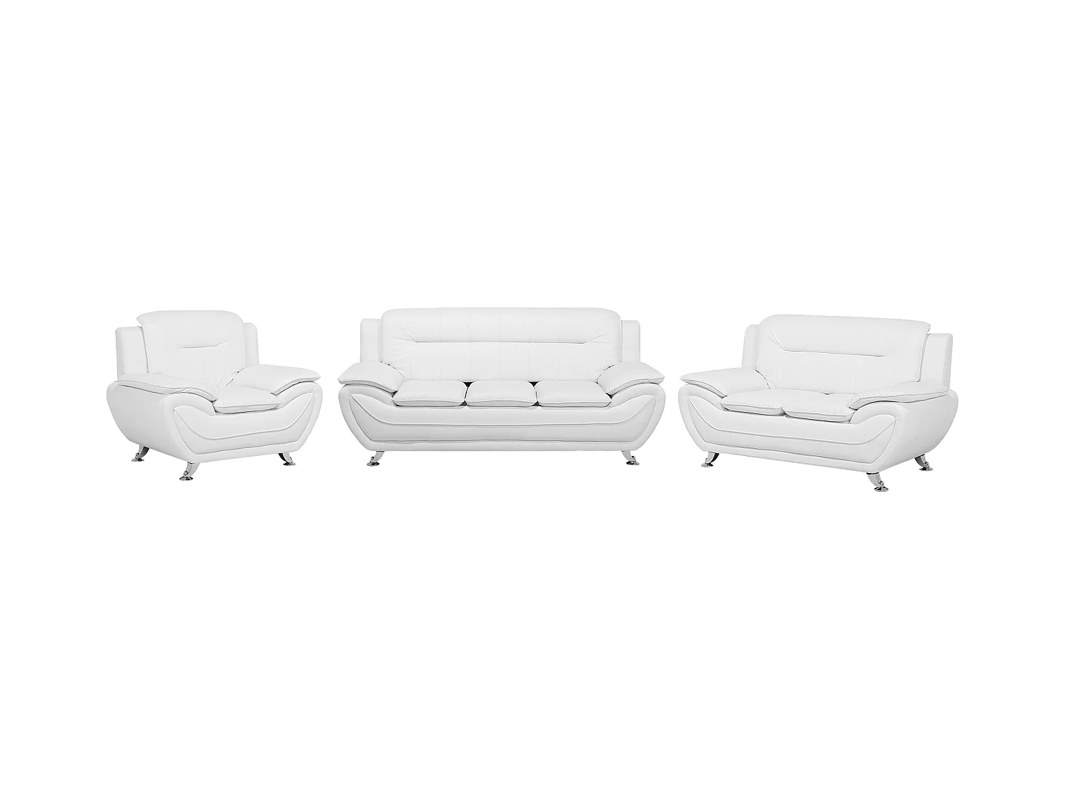 Set da salotto LEIRA Pelle sintetica Bianco 6 posti