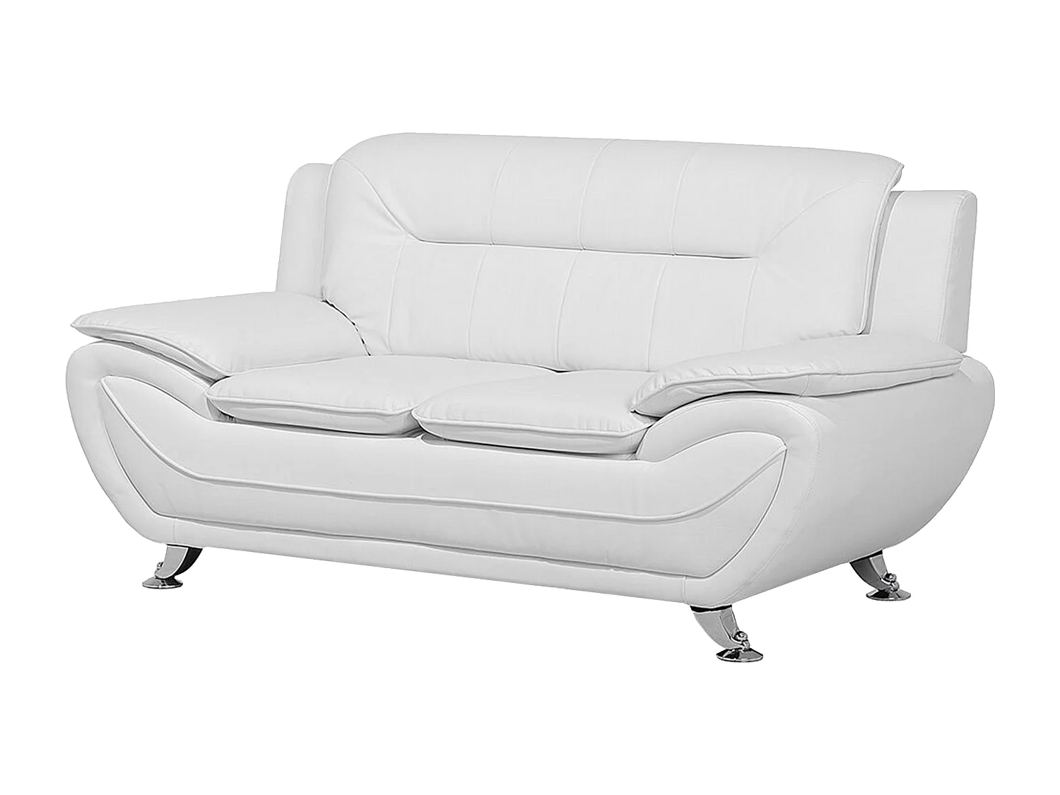 Ensemble de salon 6 places LEIRA Cuir PU Blanc