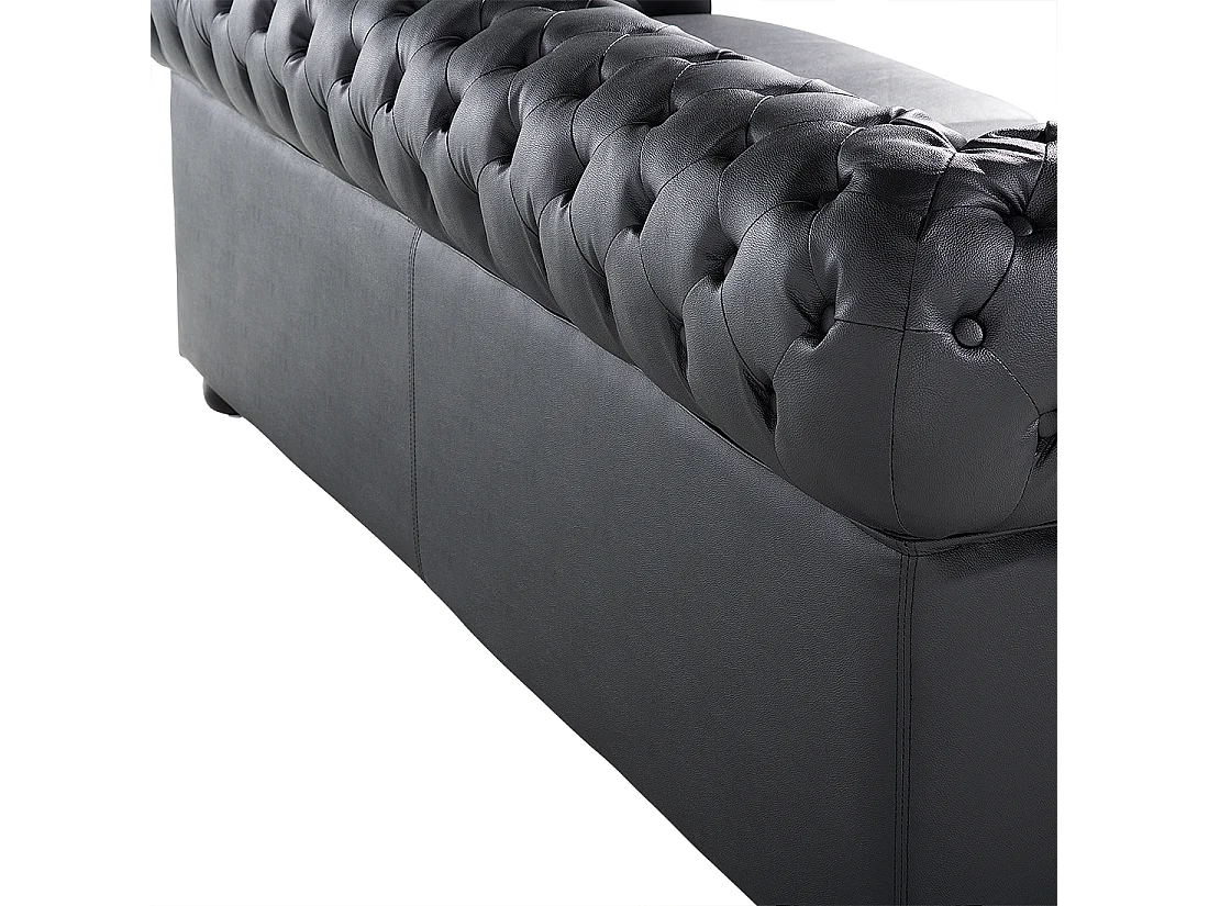 Bankenset CHESTERFIELD Leer Zwart 4-zitter