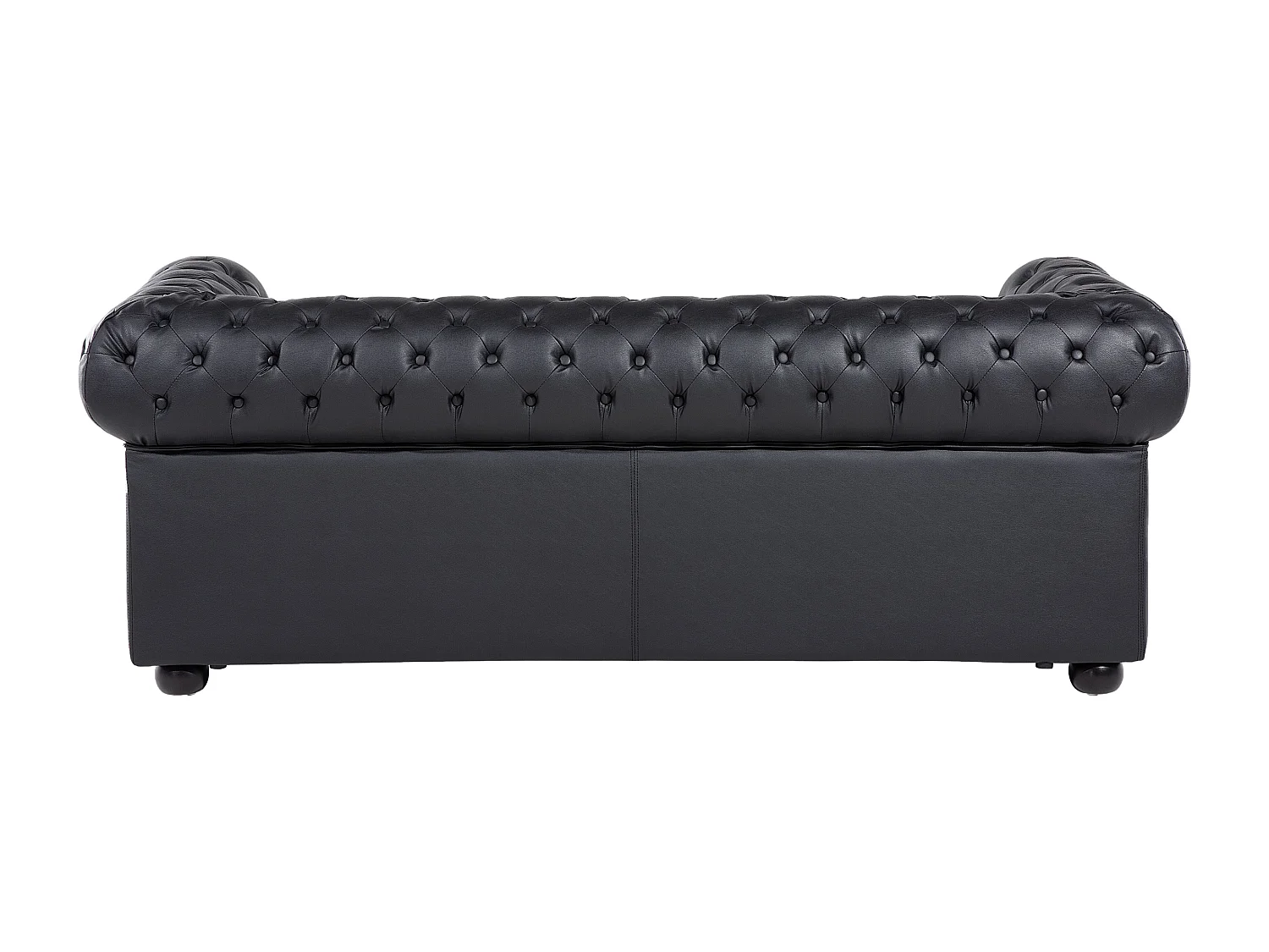 Ensemble de salon CHESTERFIELD Cuir Noir 4 places
