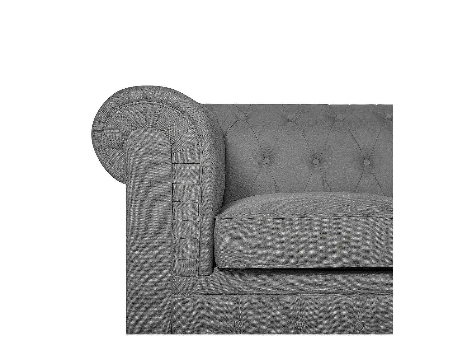Ensemble de salon 4 places CHESTERFIELD Tissu Gris clair