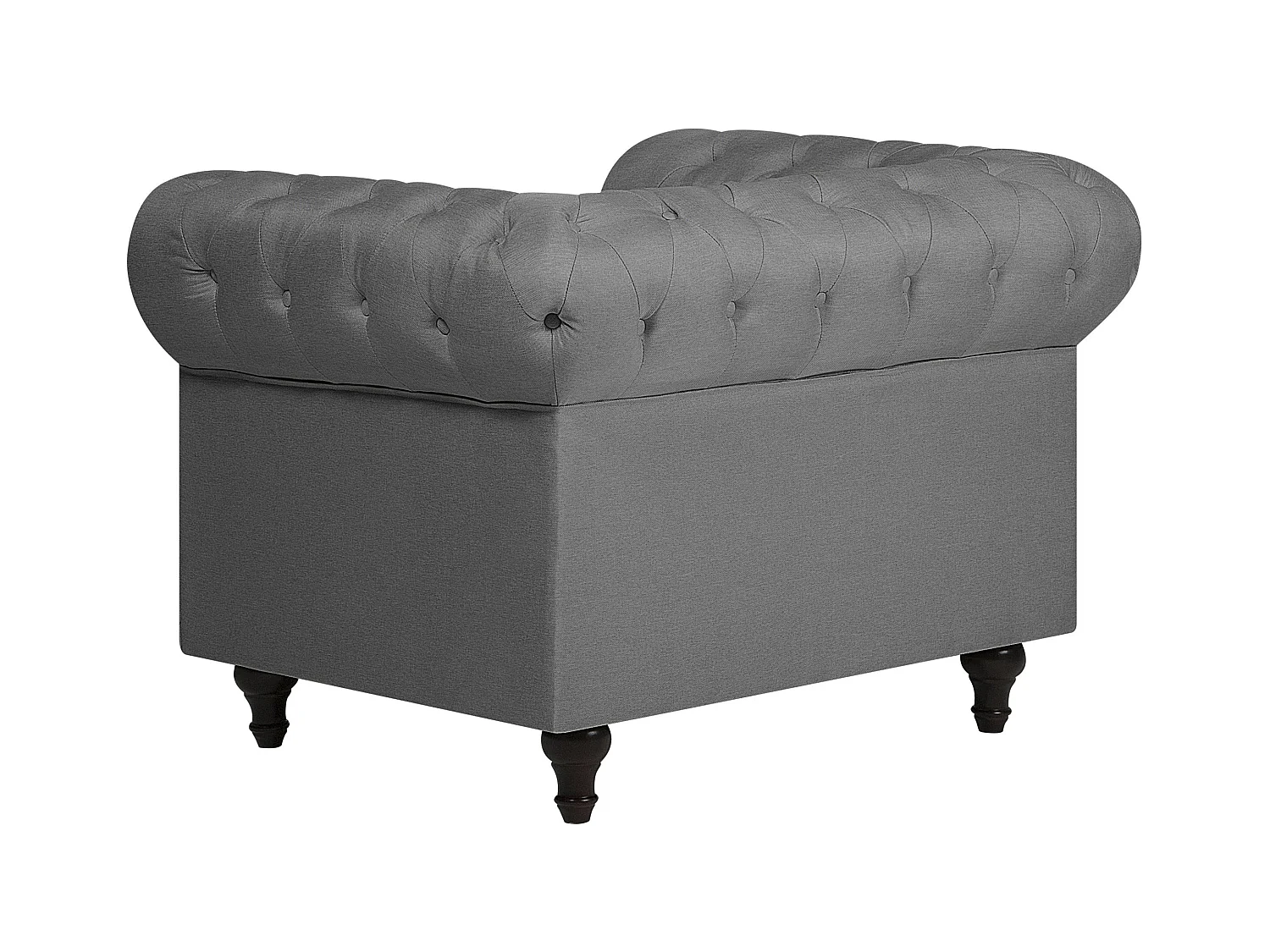 Ensemble de salon 4 places CHESTERFIELD Tissu Gris clair