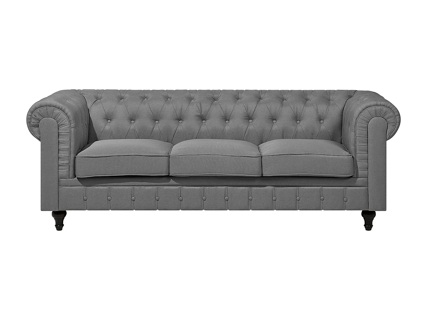 Ensemble de salon CHESTERFIELD Tissu Gris clair 4 places