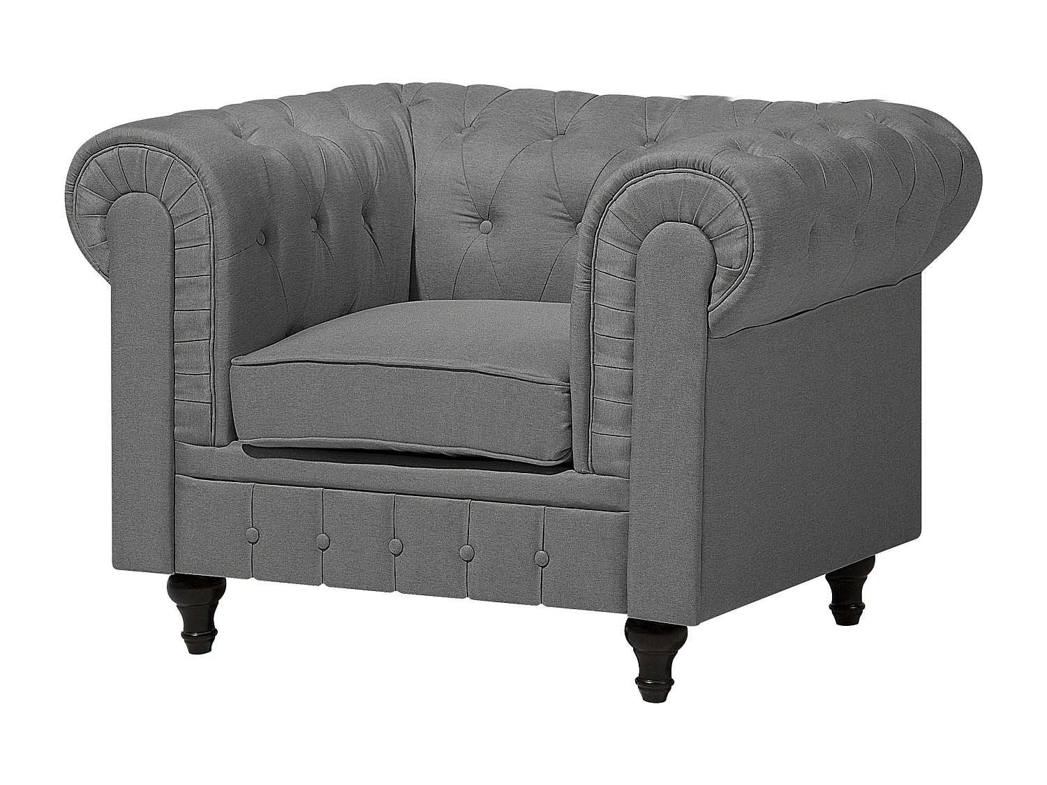 Ensemble de salon CHESTERFIELD Tissu Gris clair 4 places