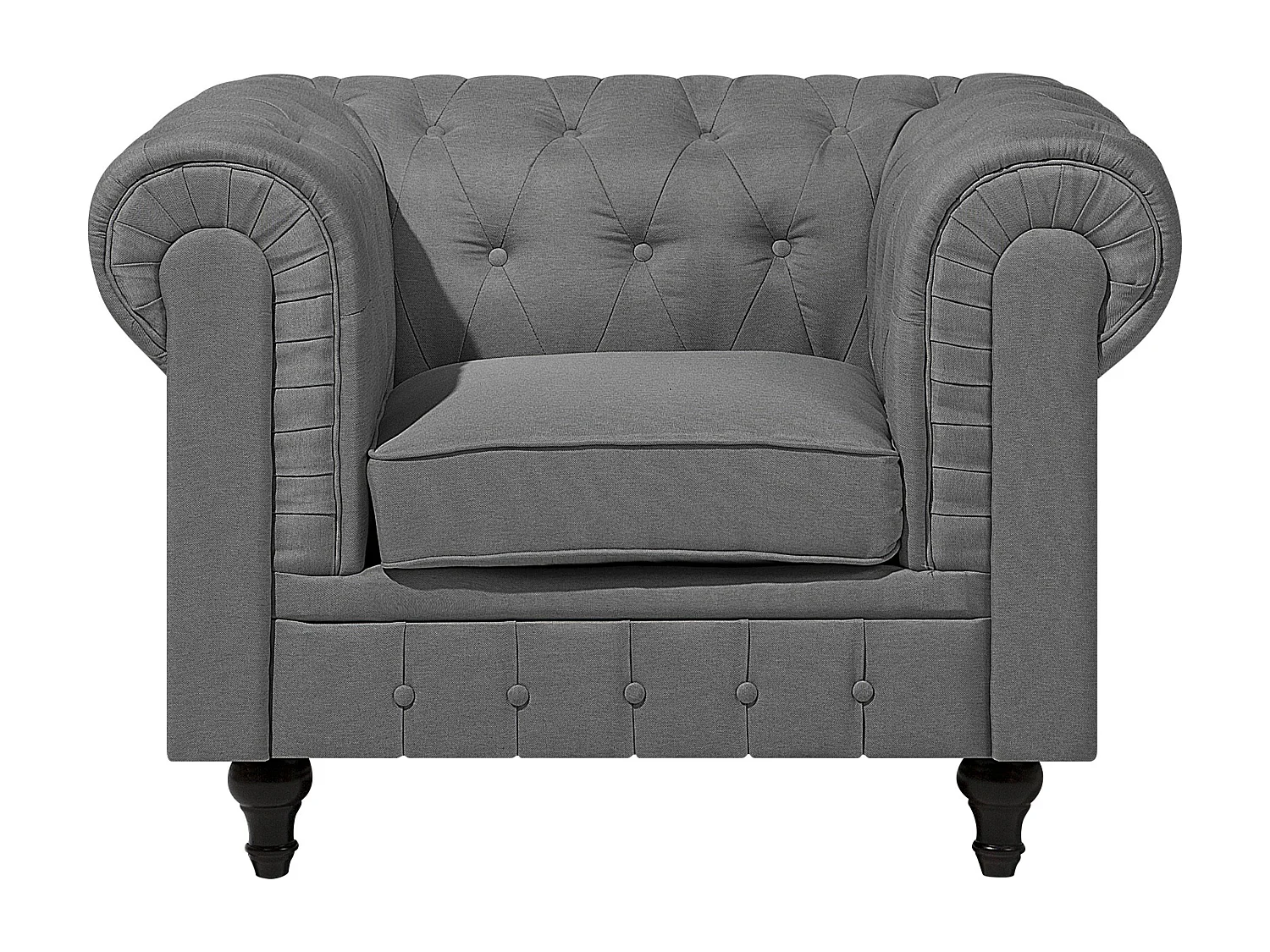 Ensemble de salon CHESTERFIELD Tissu Gris clair 4 places