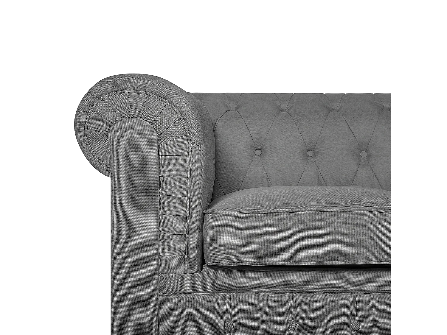 Ensemble de salon CHESTERFIELD Tissu Gris clair 4 places