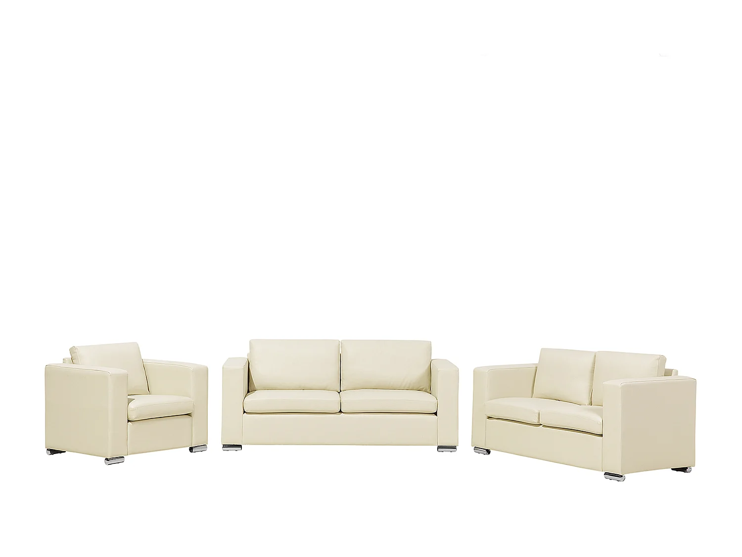 Ensemble de salon 6 places HELSINKI Cuir Beige clair