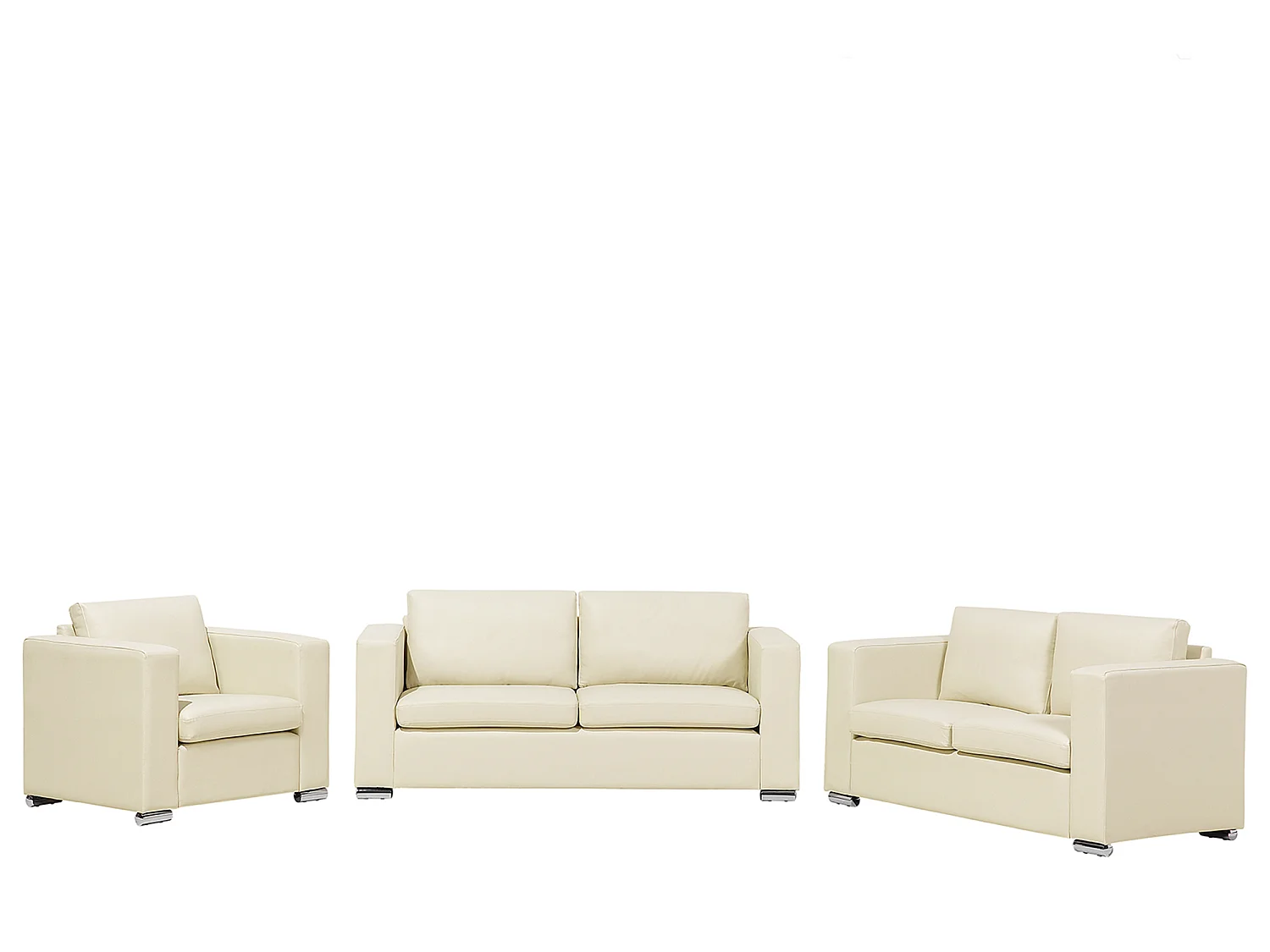 Ensemble de salon 6 places HELSINKI Cuir Beige clair