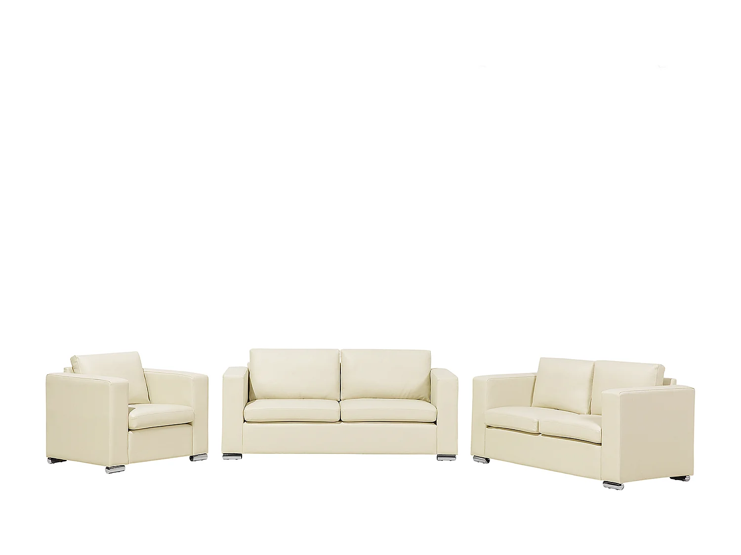 Ensemble de salon HELSINKI Cuir Beige clair 6 places