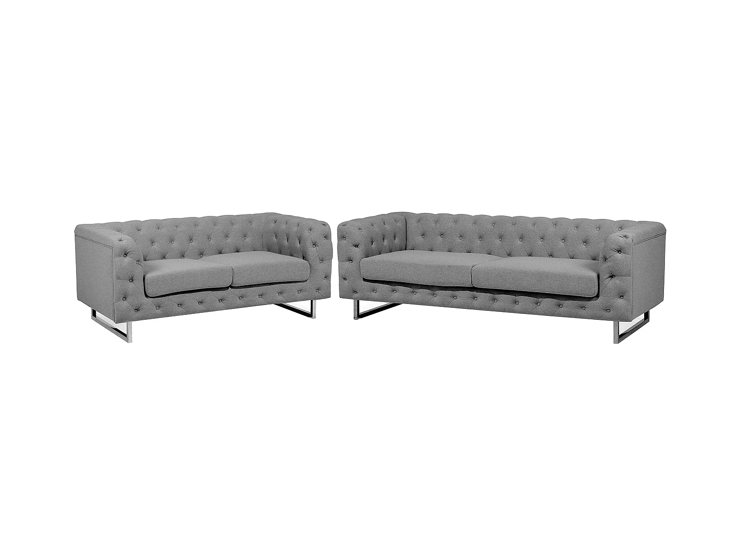 Set da salotto VISSLAND Tessuto Grigio chiaro 5 posti