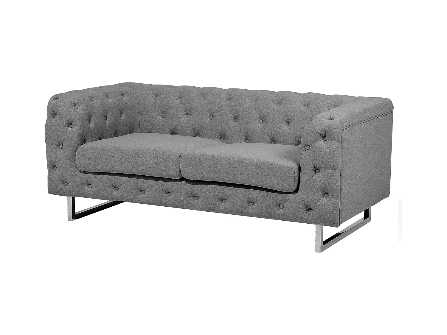 Modernes Sofa Set 2er Sofa 3er Sofa Polsterbezug Chesterfield Stil hellgrau Vissland