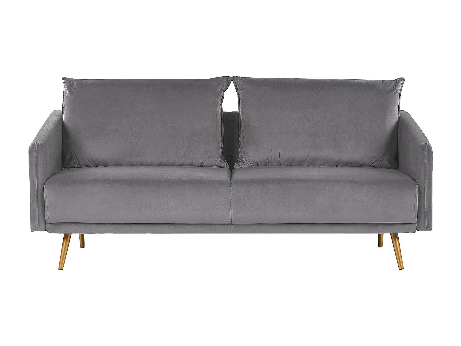 Conjunto de sala de estar MAURA Veludo Cinzento 5 lugares