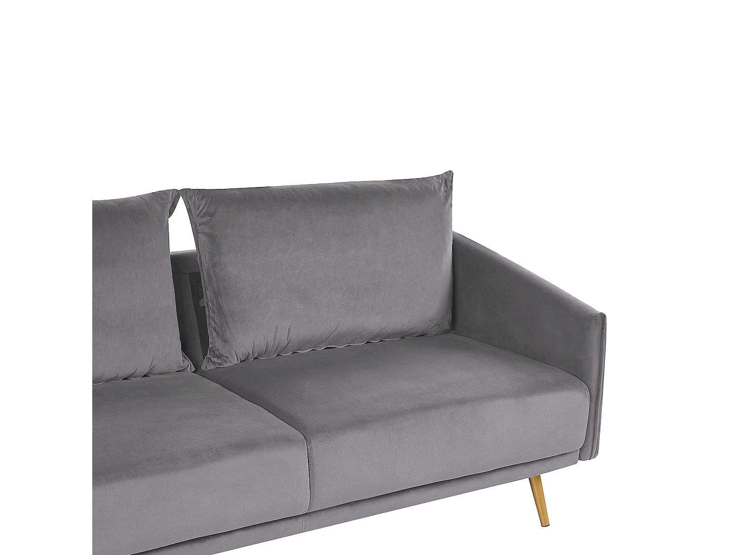 Conjunto de sala de estar MAURA Veludo Cinzento 5 lugares