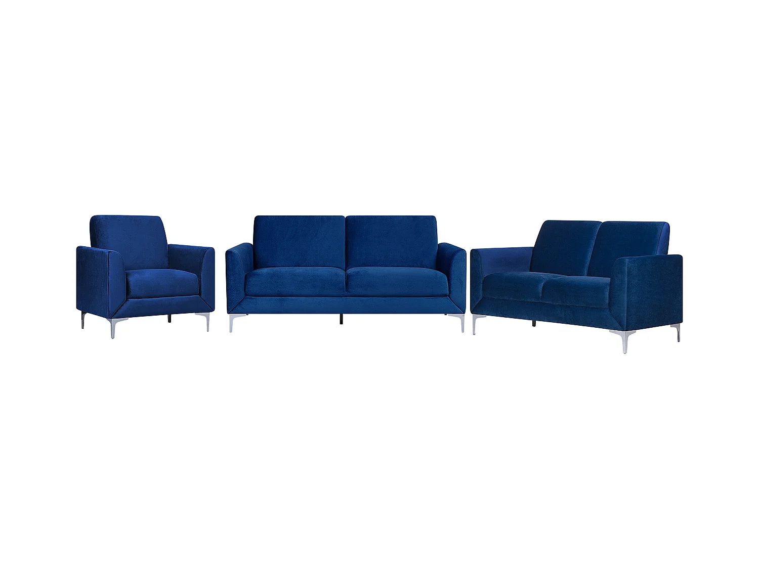 Ensemble de salon FENES Velours Bleu marine 6 places