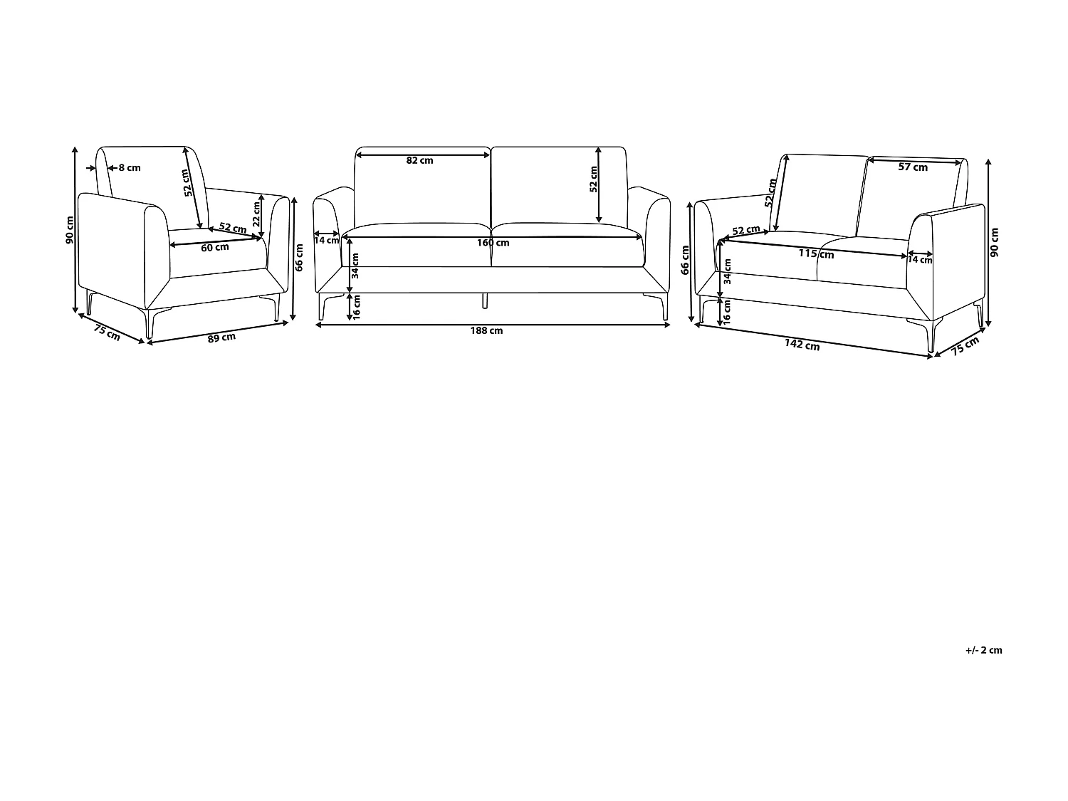 Bankenset FENES Fluweel Marineblauw 6-zitter