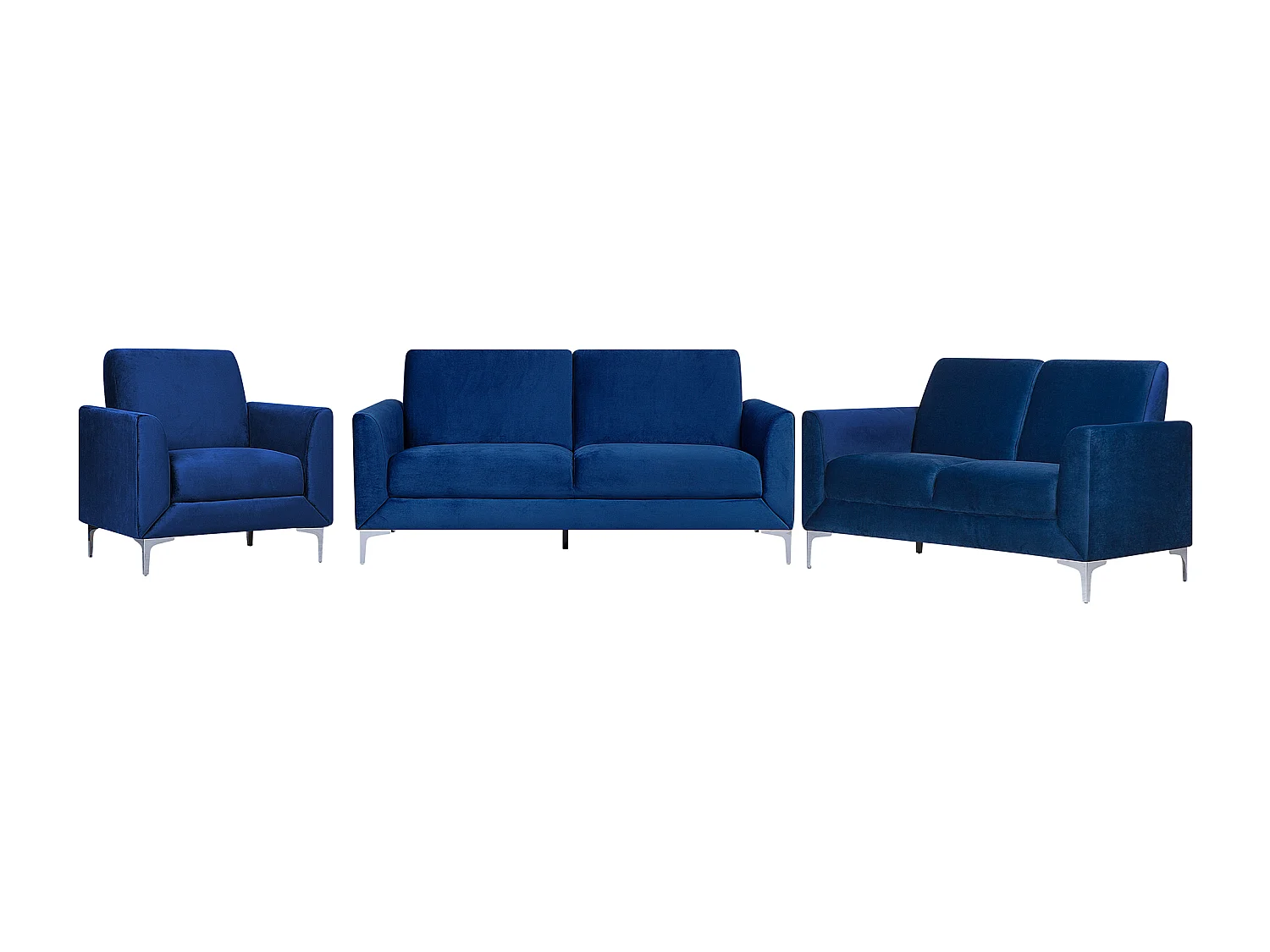 Sofa Set FENES Samtstoff Marineblau 6-Sitzer