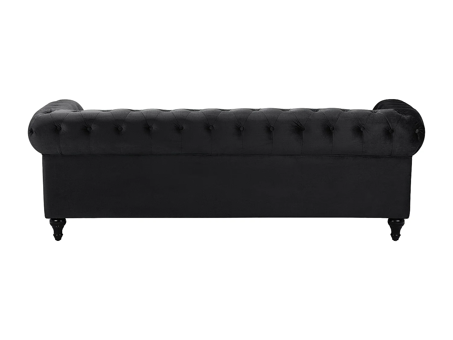 Conjunto de sala de estar CHESTERFIELD Terciopelo Negro 4 plazas