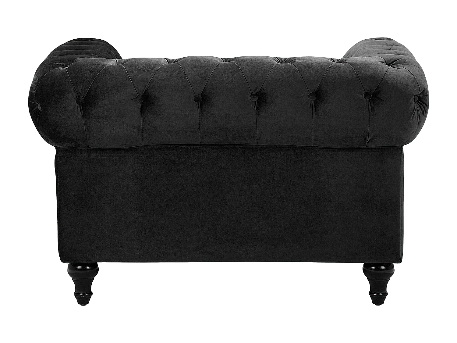 Conjunto de sala de estar CHESTERFIELD Terciopelo Negro 4 plazas