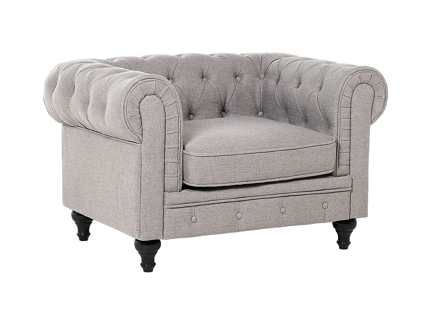 Bankenset CHESTERFIELD Stof Lichtgrijs 4-zitter