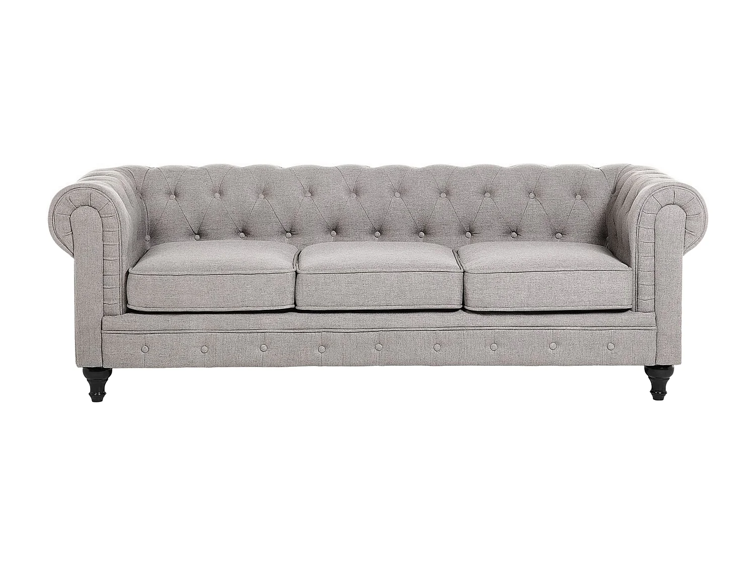 Ensemble de salon CHESTERFIELD Tissu Gris clair 4 places