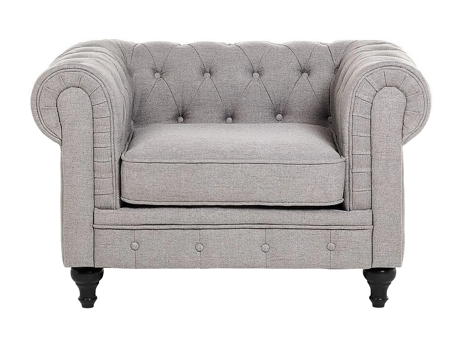 Ensemble de salon CHESTERFIELD Tissu Gris clair 4 places