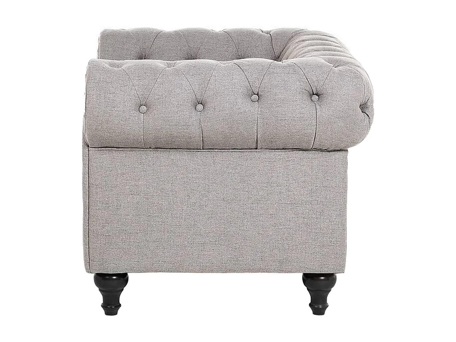 Ensemble de salon CHESTERFIELD Tissu Gris clair 4 places