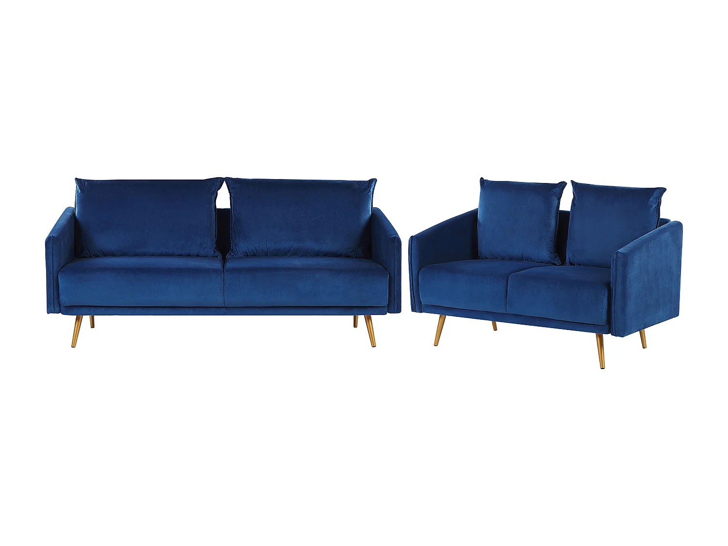 Bankenset MAURA Fluweel Marineblauw 5-zitter