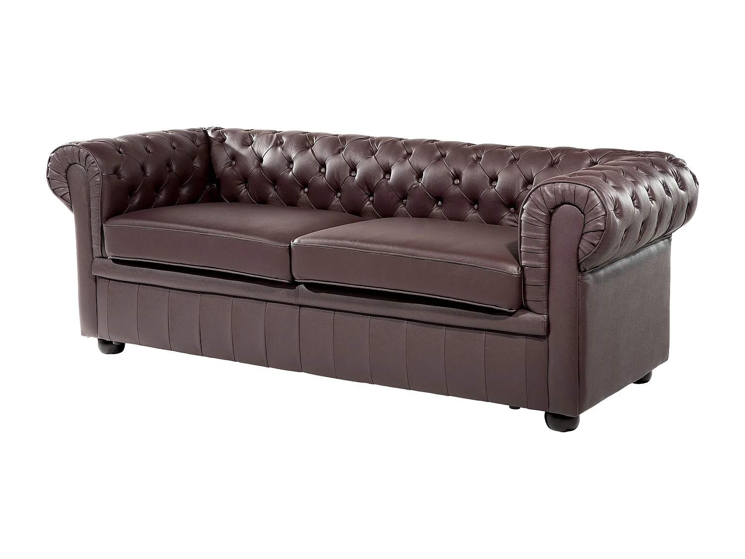 Ensemble de salon 4 places CHESTERFIELD Cuir Marron