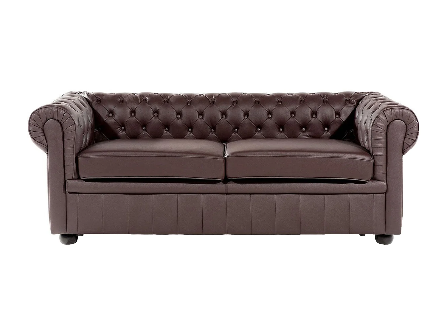 Ensemble de salon 4 places CHESTERFIELD Cuir Marron