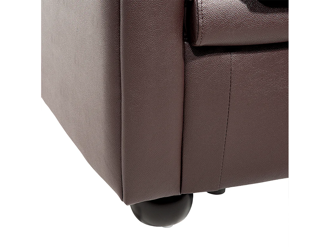 Ensemble de salon 4 places CHESTERFIELD Cuir Marron