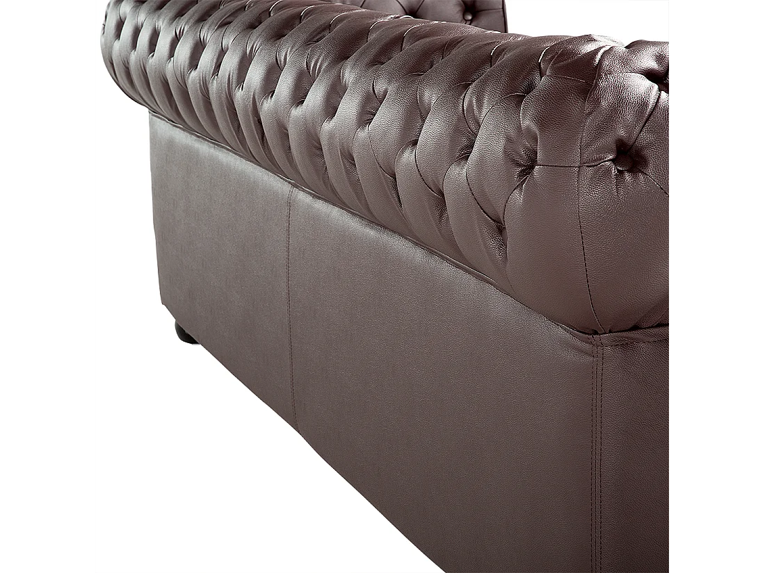 Ensemble de salon 4 places CHESTERFIELD Cuir Marron