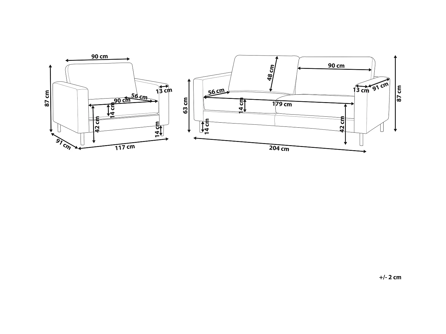 Ensemble de salon 4 places SAVALEN Cuir PU Beige