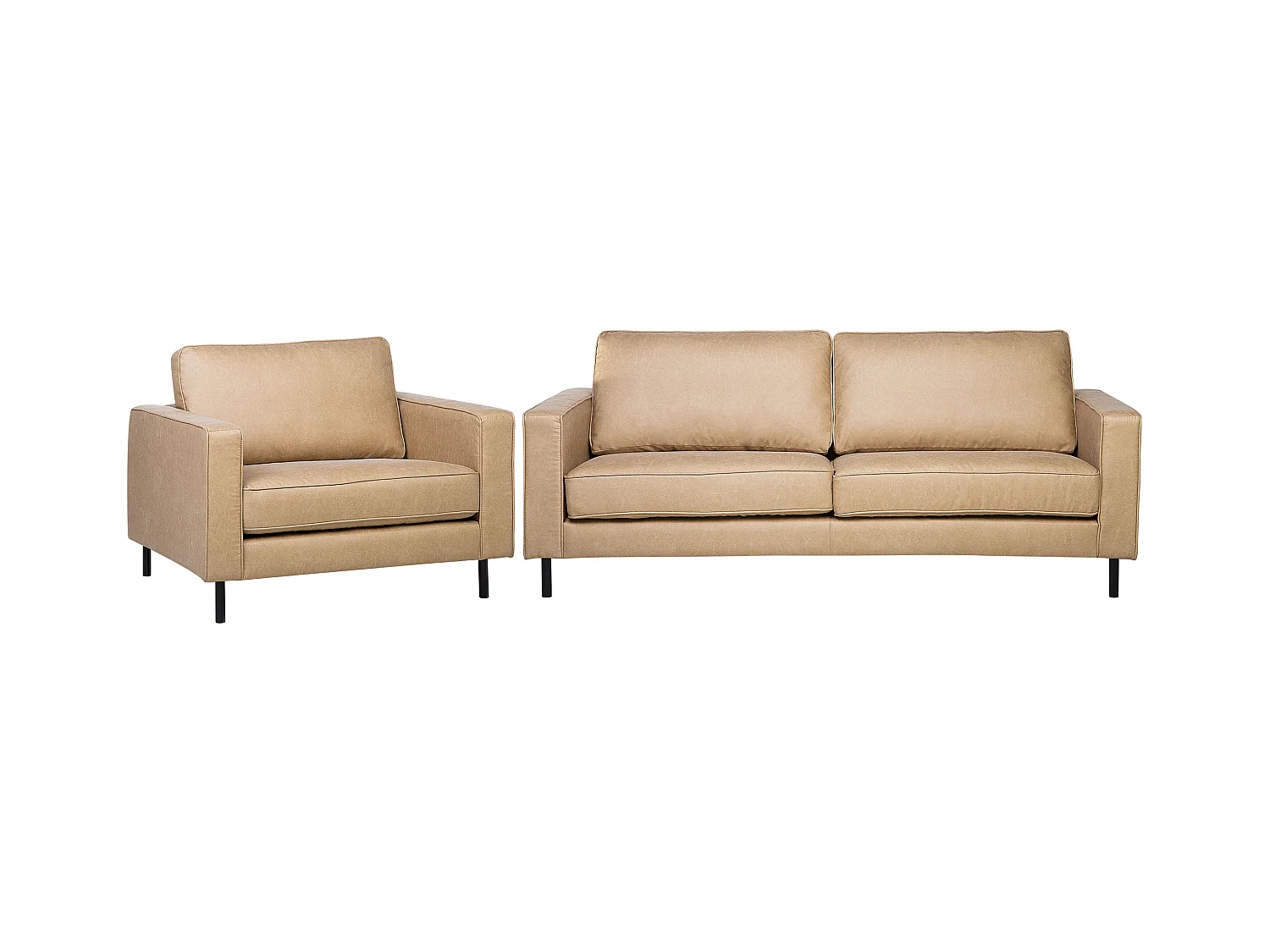 Bankenset SAVALEN Kunstleer Beige 4-zitter