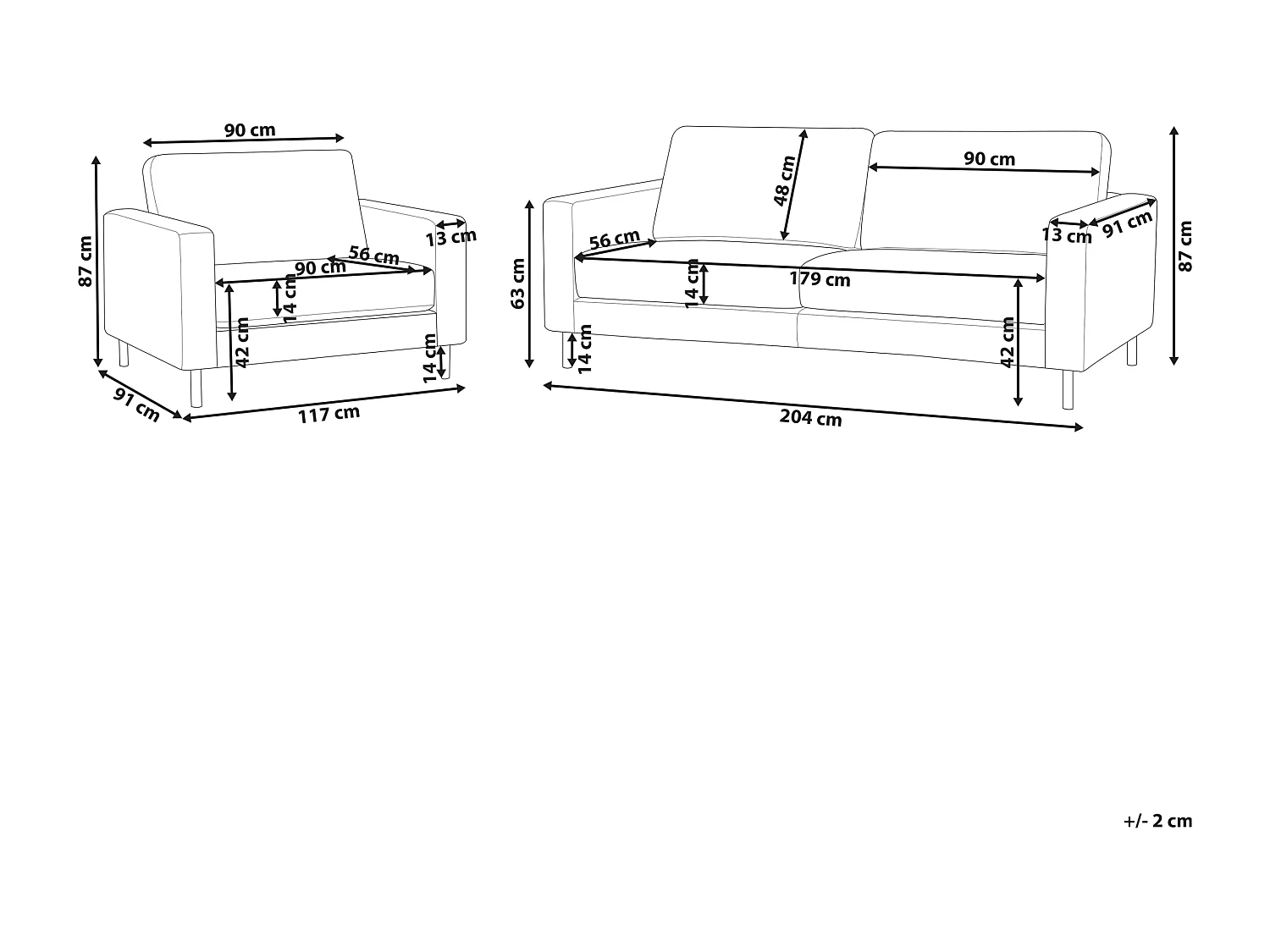 Ensemble de salon 4 places SAVALEN Cuir PU Beige