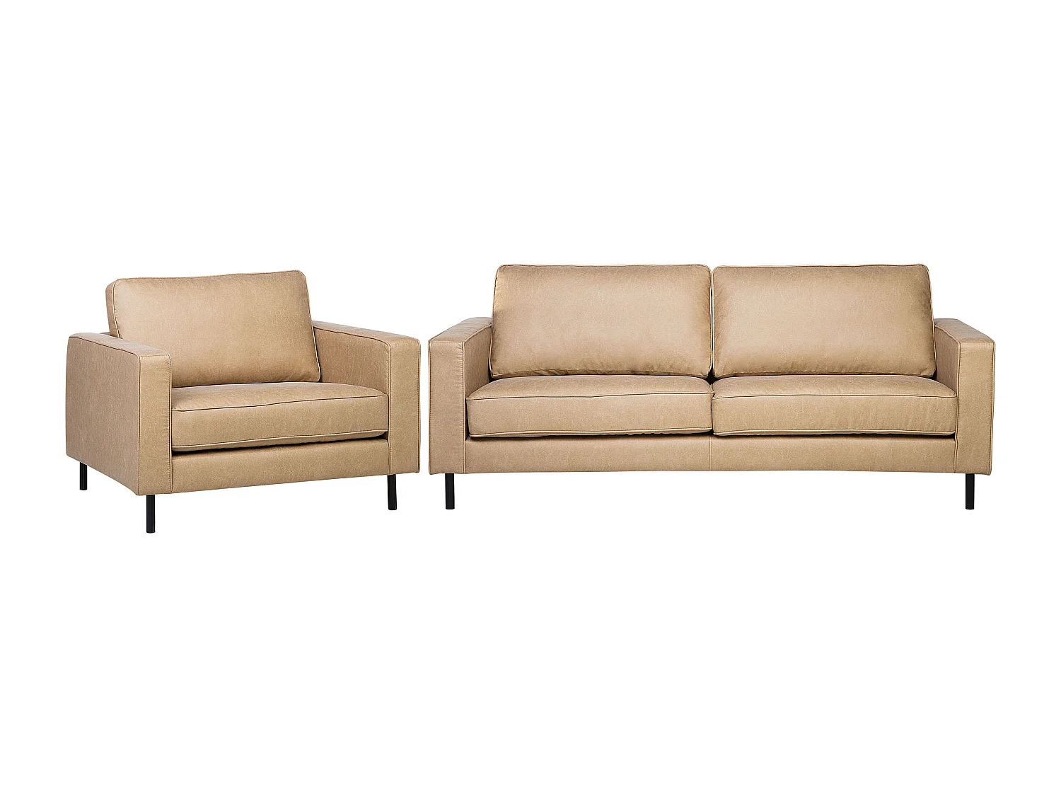 Ensemble de salon SAVALEN Cuir PU Beige 4 places