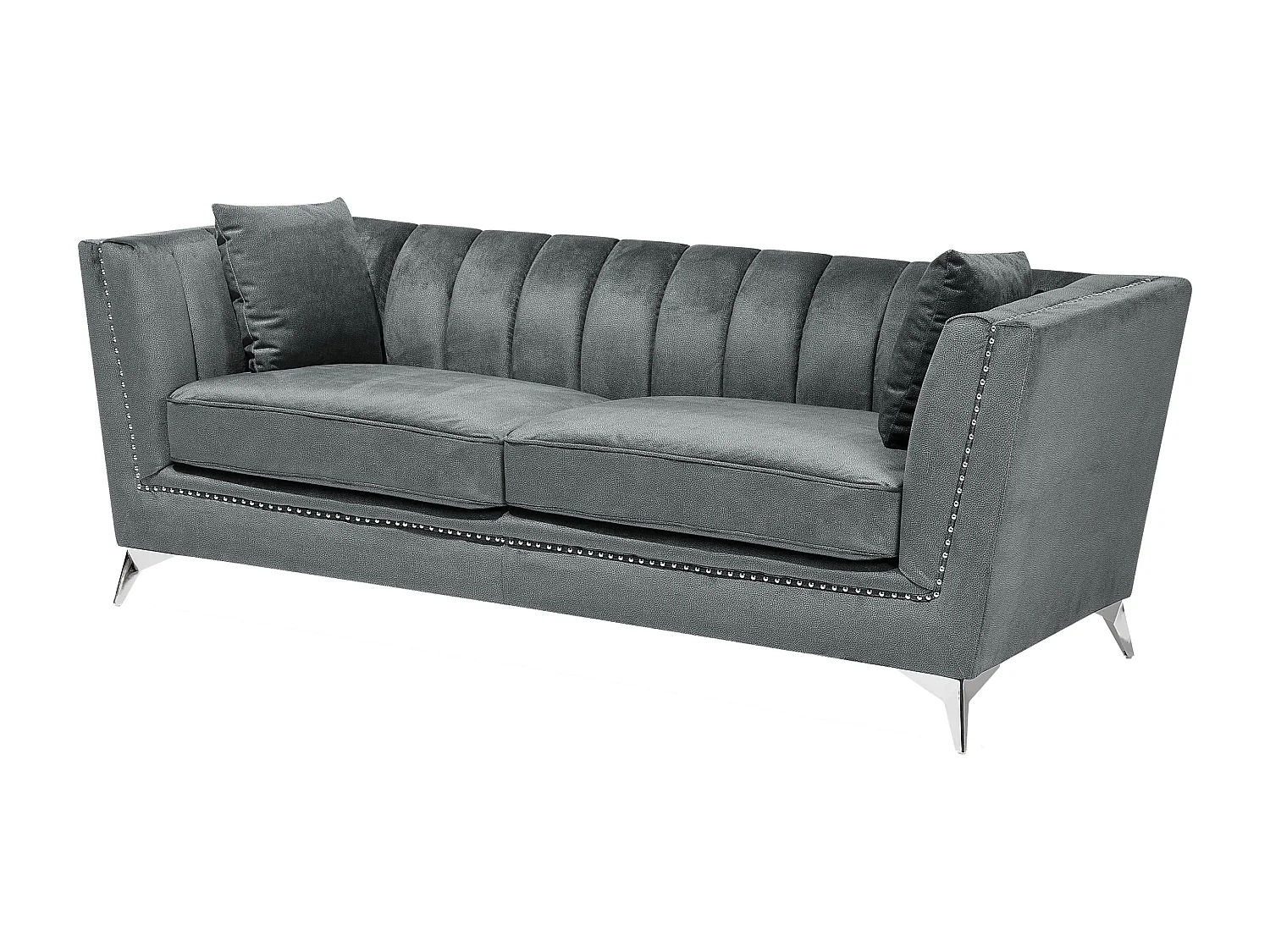 Ensemble de salon 5 places GAULA Velours Gris