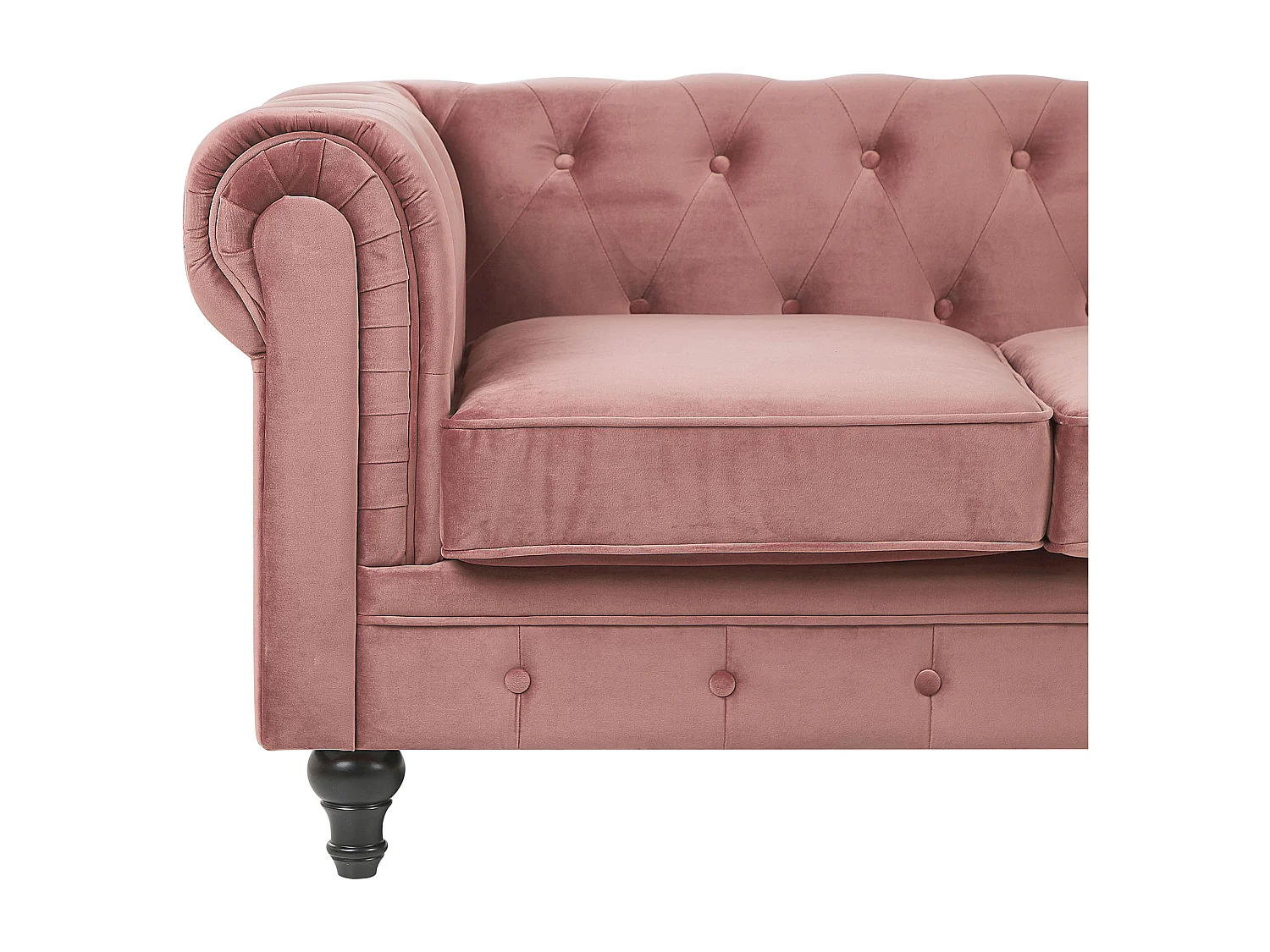 Bankenset CHESTERFIELD Fluweel Roze 4-zitter
