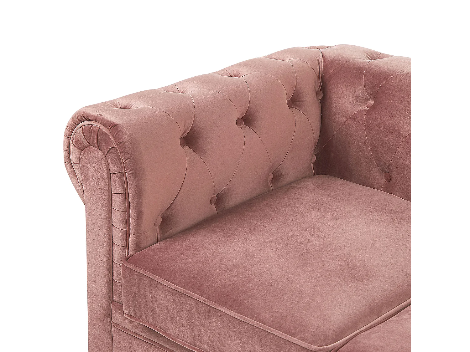 Bankenset CHESTERFIELD Fluweel Roze 4-zitter