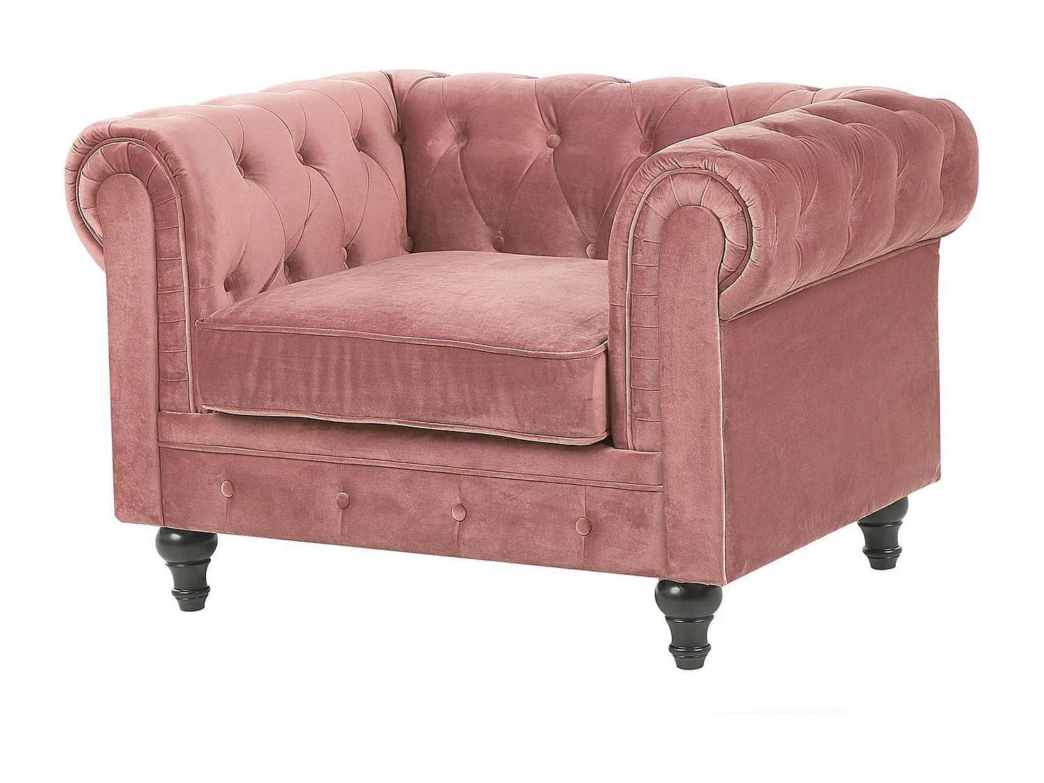 Bankenset CHESTERFIELD Fluweel Roze 4-zitter